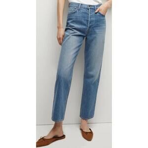 Veronica Beard Daniela High Rise Ankle Jeans Straight Denim Button Fly 28